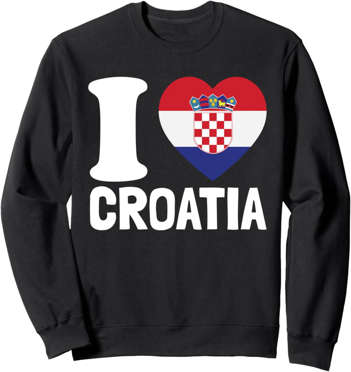 Croatia Flag in einem Croatia Herz I Love Croatia Sweatshirt