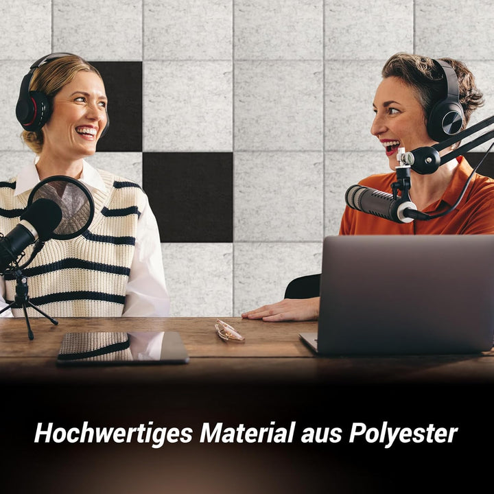 Quadratische Akustikplatten selbstklebend 72 Stücke., TONOR Schallabsorber Schallschutz mit Hochdich