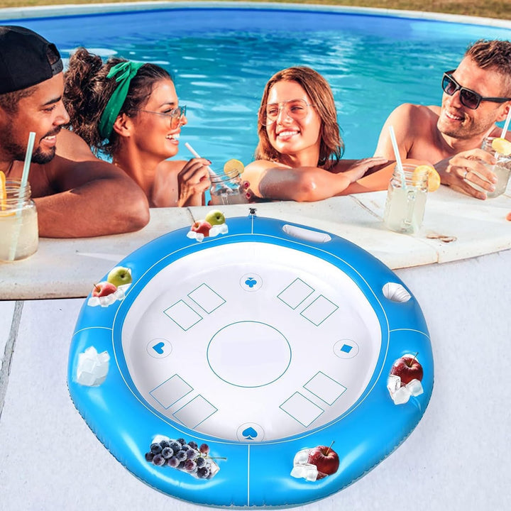 Schwimmender Spieltisch für Pool, Getränkehalter und aufblasbare Snacks | Tisch mit Getränkehalter u