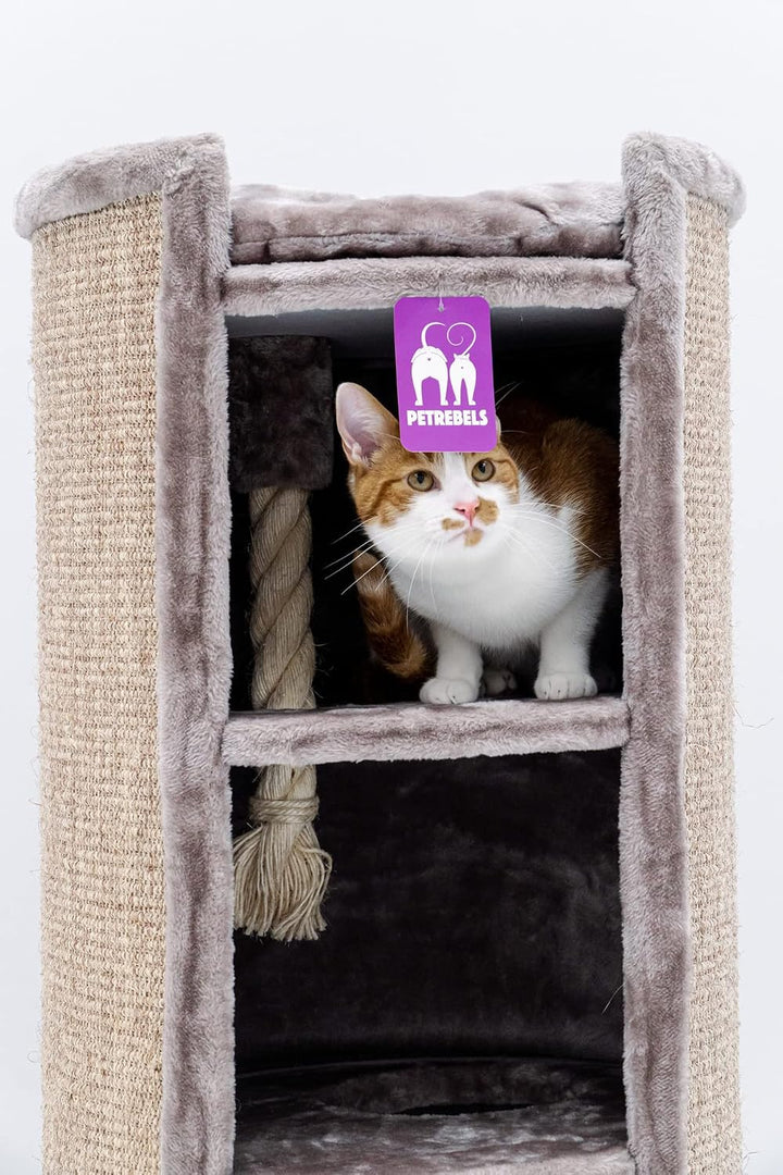 Petrebels XXL Kratztonne für grosse Katzen, Superdome 100 cm, Cappuccino | extrem stabil, Ø 50 cm Br
