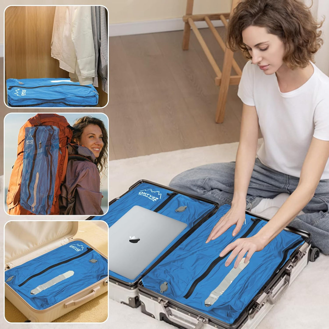 Vakuumbeutel für Kleidung Wiederverwendbar TPU Vakuumierbeutel mit Luftdichtem Ventil Reise Nylon Or