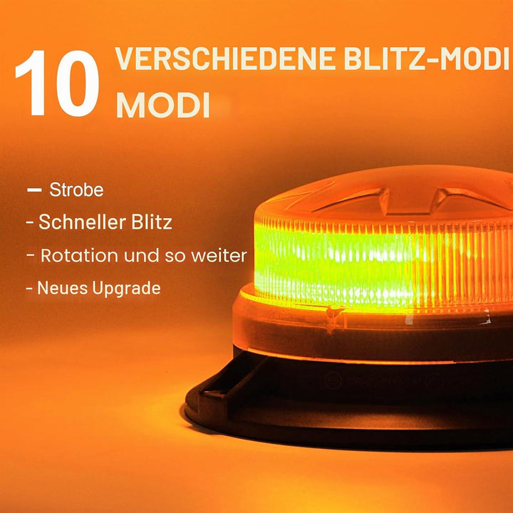 antom Rundumleuchte,12V-24V Gelb Rundumleuchte LED mit magnetischem und 3 Meters-Kabel für Gabelstap