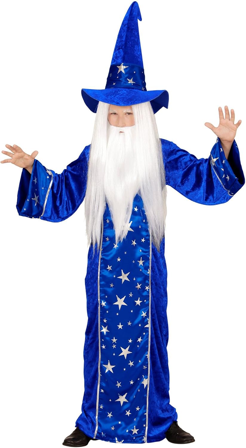 W WIDMANN MILANO Party Fashion - Kinderkostüm Zauberer, Robe und Hut, Magier, Märchen Verkleidung, K