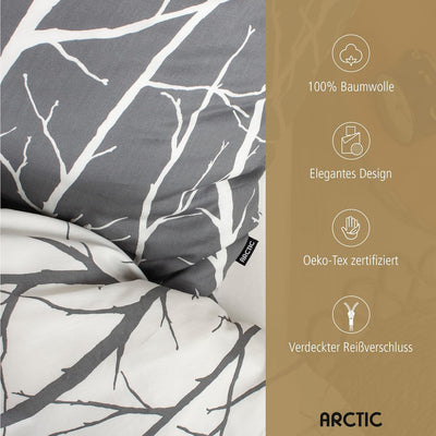 Arctic Bettwäsche 135x200 Satin I Bettbezug aus 100% Baumwolle mit Oeko-Tex Standard 100 I Bettzeug