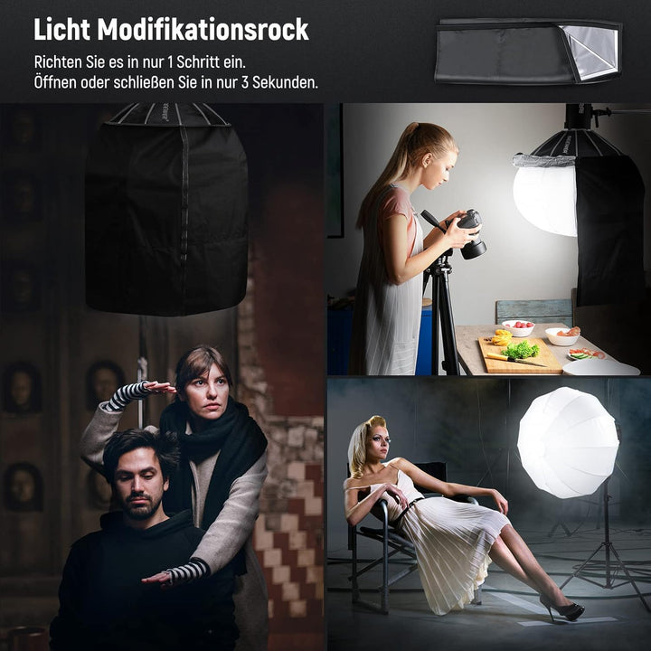 NEEWER 65cm Laternen Softbox mit ein Schritt Schnellwechsel,360°Lichtdiffusor mit Schürze,Bowens Mou