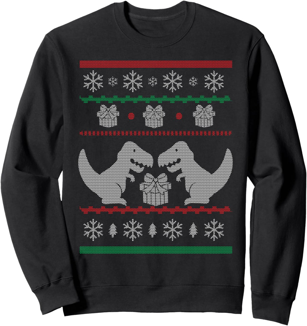 Weihnachtspullover Lustig Ugly Christmas Dino Sweater Sweatshirt