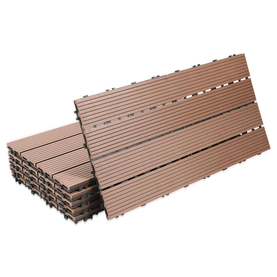 Gimisgu Terrassenfliesen WPC Fliesen, 30x60 cm Holzoptik Klickfliesen Balkonfliesen Klicksystem Terr