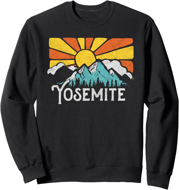 Yosemite Retro Mountains & Sun Eighties Style Vintage Sweatshirt