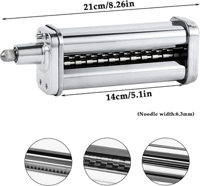 Pasta Roller Maker Zubehör Set, Edelstahl Spaghetti Cutter KitchenAid Pasta Press Zubehör Pasta Masc