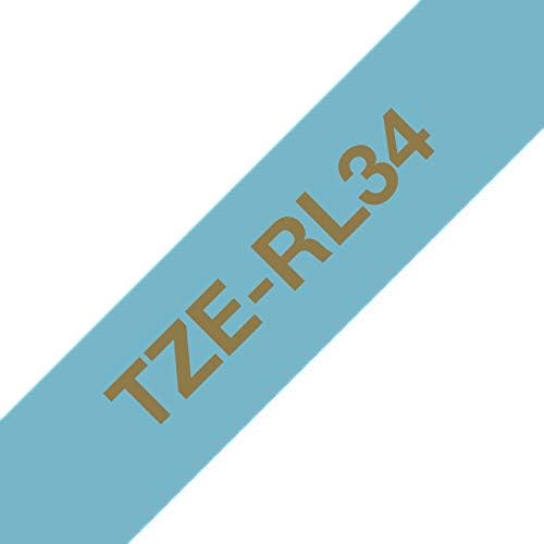 Brother TZe-RL34 Textilband TZERL34 gold-hellblau, gold-hellblau