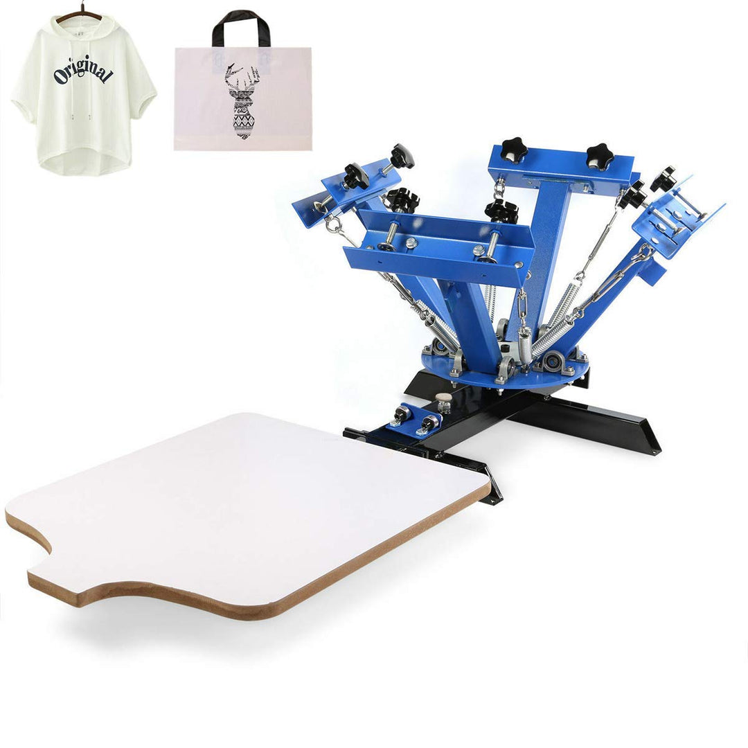 SDKEHUI Siebdruckmaschine 45x55cm Silk Screen Printing Machine 4 Farbe 1 Station Siebdruckmaschine D
