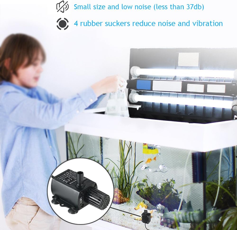 Decdeal USB Tauchpumpe Teichpumpe Aquarium Wasserpumpe für Teiche, Garten, Brunnen 2.4W / 4.8W Optio