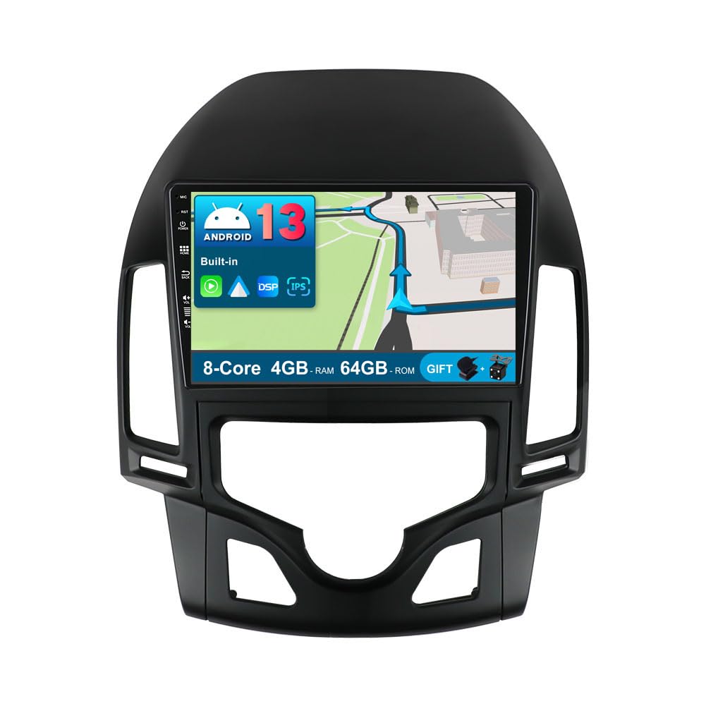 JOYX Android 13 IPS Autoradio Passt für Hyundai-H I30 (2004-2007) - 4G+64G - Eingebaut DSP/Carplay/A