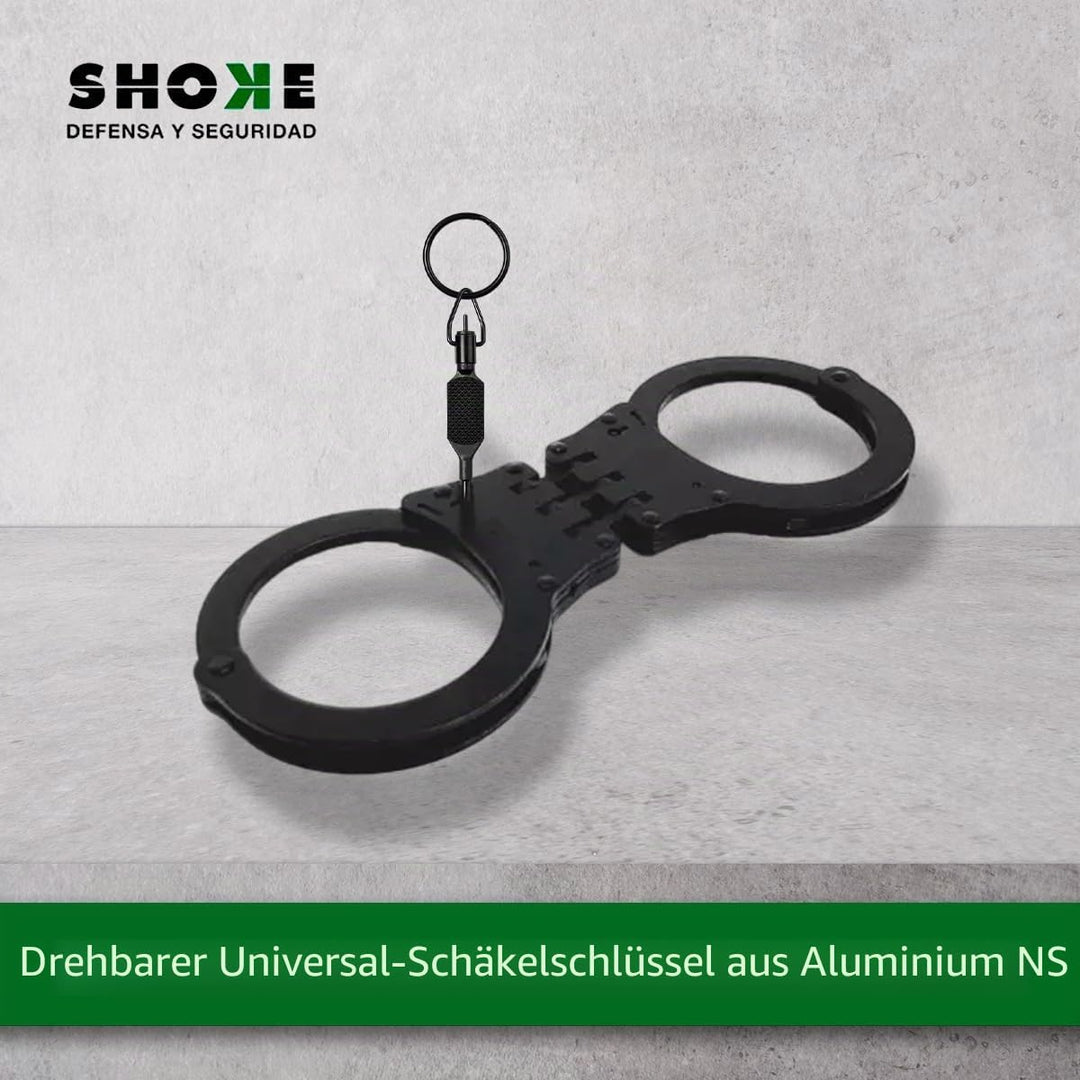Handschellenschlüssel Polizei - Universalschlüssel, flach und drehbar mit Ring - Hergestellt aus Pol