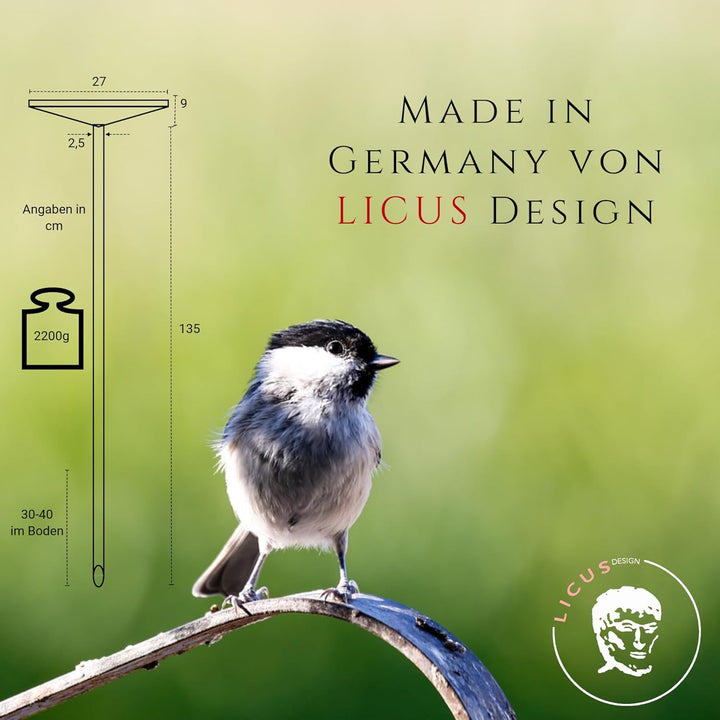 Vogeltränke stehend aus Edelstahl - Vogeltränke Winterfest - Vogelbad Garten stehend, Wassertränke f