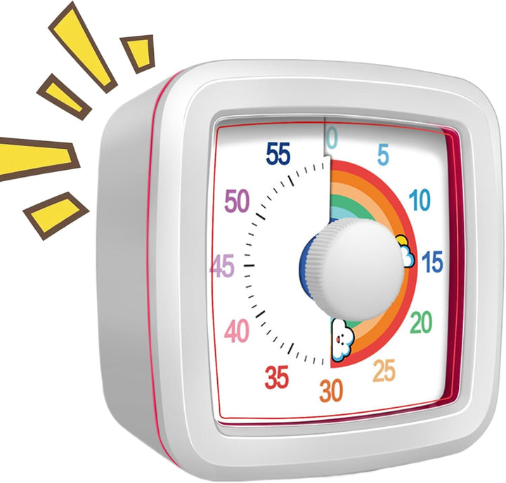 Visueller Timer,Mechanische Countdown-Uhr für Kinder und Erwachsene - Lehruhr Leises Zeitmanagement
