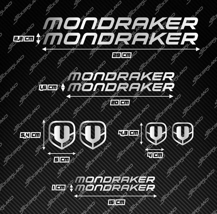 Stickersland® Aufkleber-Set kompatibel mit Rahmen Mondraker MTB Mountainbike und Helm | Aufkleber-Au
