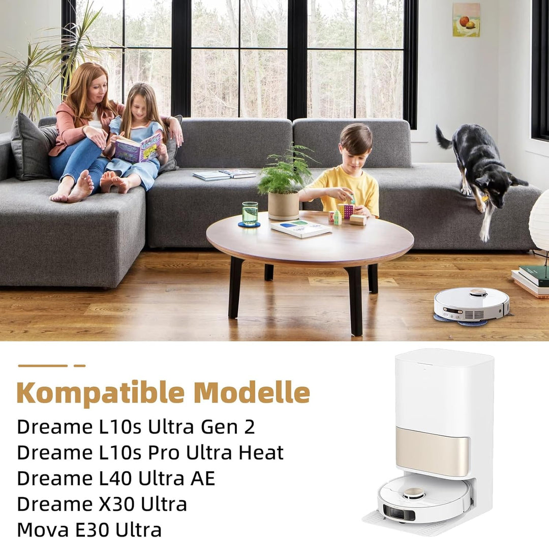 20 Stück Zubehör für Dreame L10s Pro Ultra Heat Saugroboter, Ersatzteile Set mit 1 Hauptbürste, 6 St