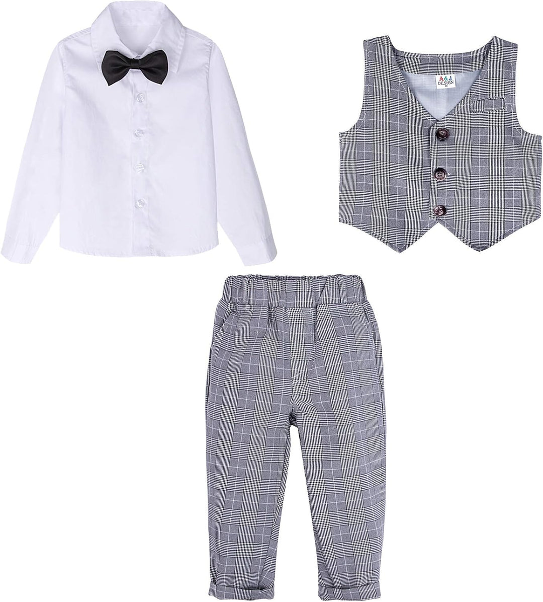 mintgreen Baby Anzug Junge, 3 Stück Gestreift Outfit Hochzeit Gentleman Kleiderset Lange Ärmel Hemd