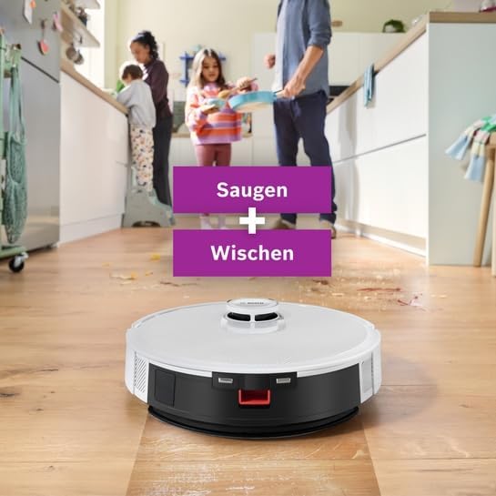 Bosch Smarter Saugroboter mit Wischfunktion Spotless Advanced + BCRD2W | Vision Objekterkennung, Ant
