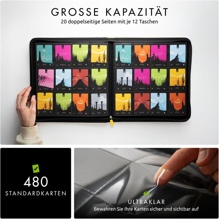 Vault X Premium eXo-Tec Zip Heftmappe - 12 Fächer Sammelkarten Trading Cards Mappe - 480 Fächer mit