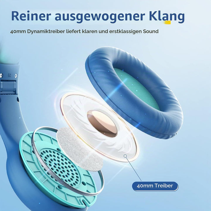 EarFun Kinder Kopfhörer 3er-Pack, Kopfhörer Kinder mit Kabel, 85/94dB Lautstärkenbegrenzer, Faltbare