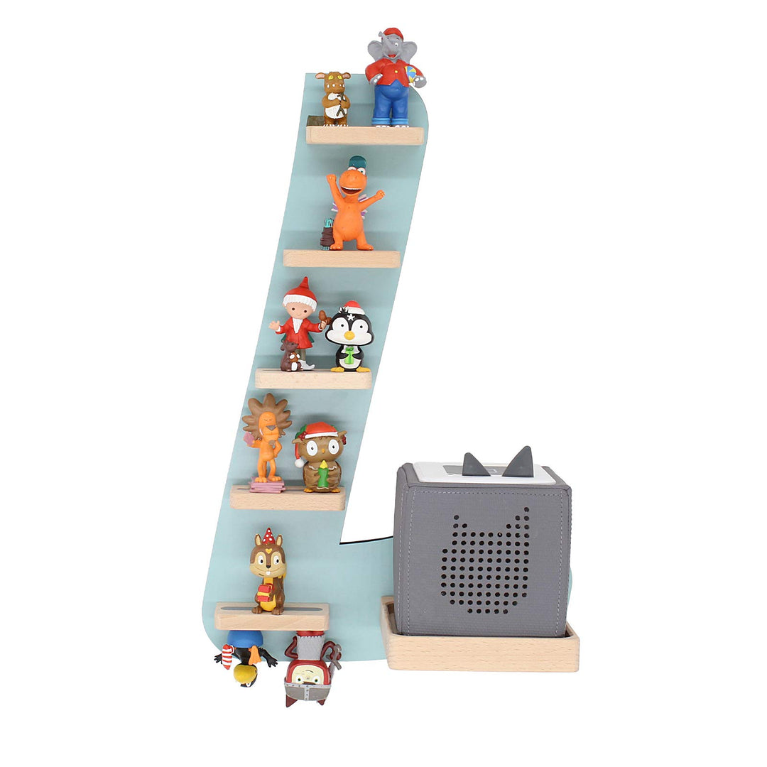 BOARTI das Original Kinder Regal Buchstabe „L“, small in Lindgrün - geeignet für die Toniebox und ca