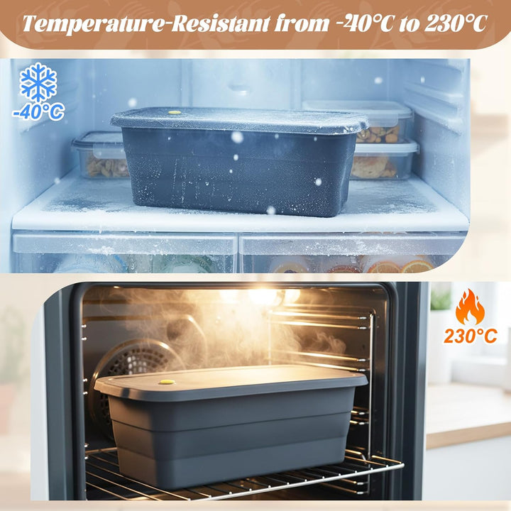 Silikon Brotbackform mit Deckel, BPA-freie, Antihaftbeschichtete, Flexible Toastbrot Backform, Hitze
