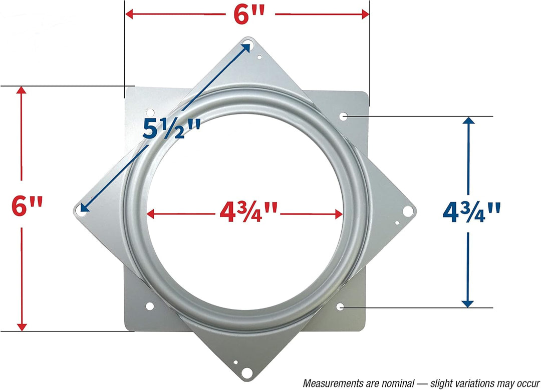 Shepherd Hardware 9546 Lazy Susan quadratisch Plattenspieler, 3 Zoll, 6-inch, 1 Count, 1, 6-inch