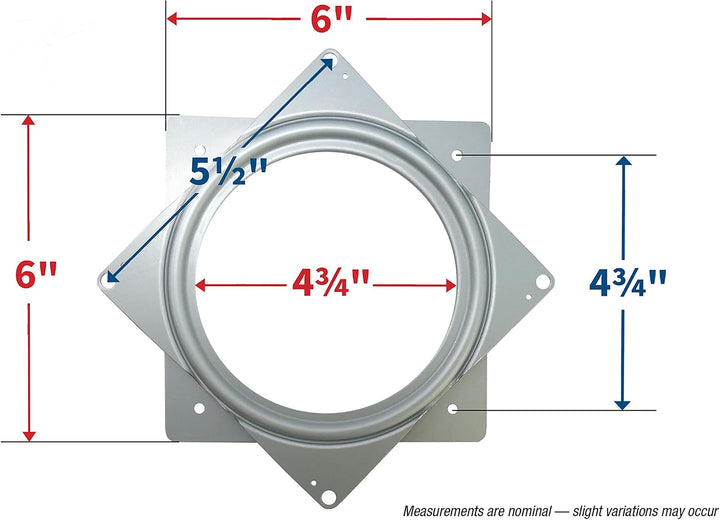Shepherd Hardware 9546 Lazy Susan quadratisch Plattenspieler, 3 Zoll, 6-inch, 1 Count, 1, 6-inch