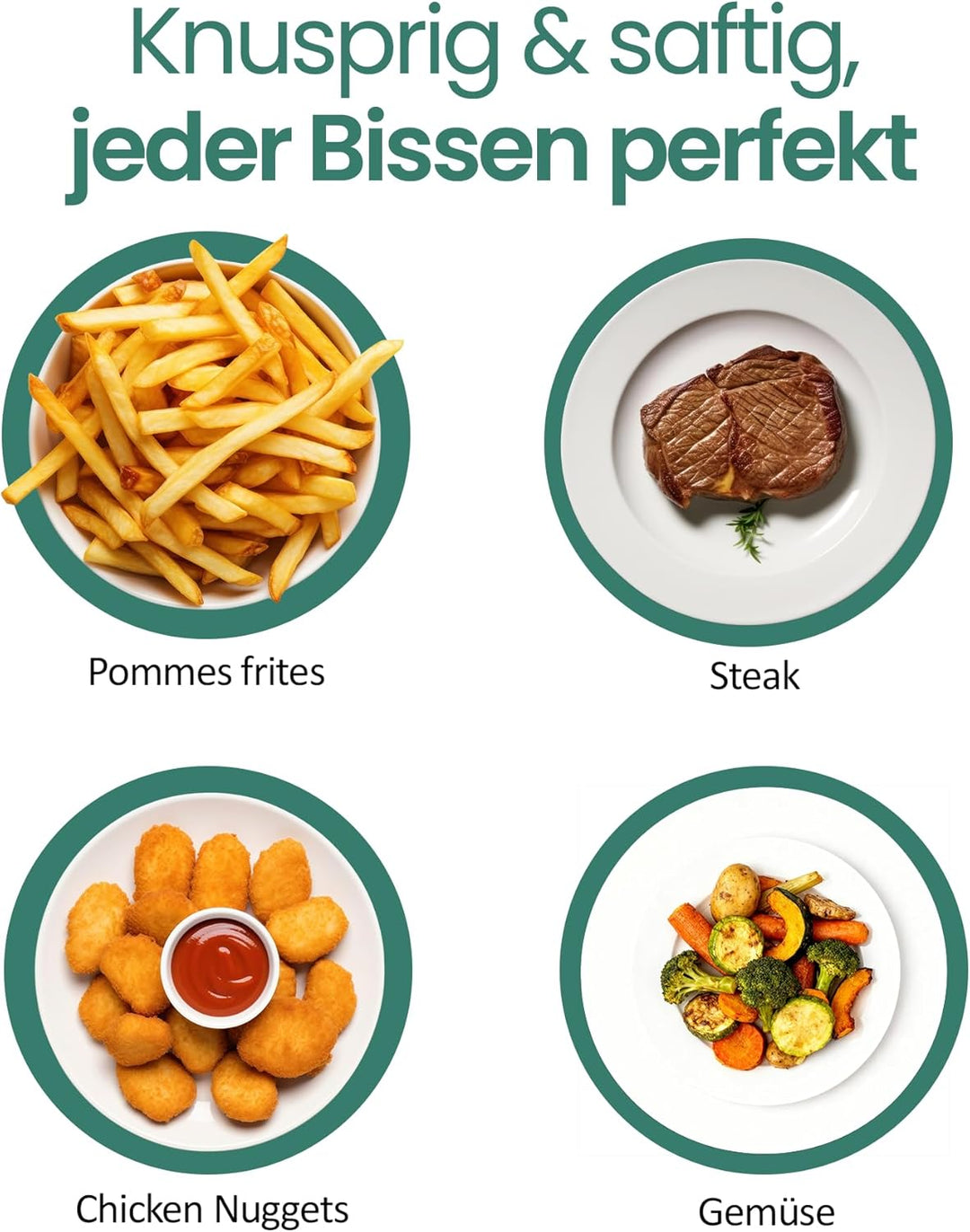 Emerio Heissluftfritteuse AirFryer | 2.2L Volumen für 1 Person oder als Zweitgerät | Frittieren mit