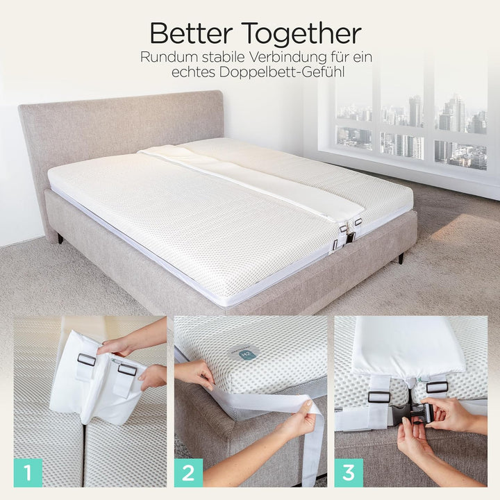 Liebesbrücke XXL [200x30cm] für Matratzen - Matratzenverbinder für Boxspringbett Ritzenfüller für Be
