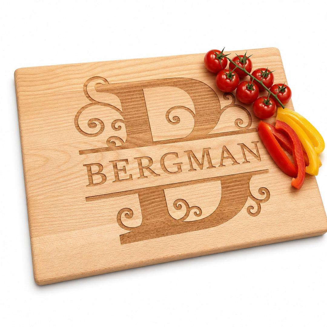 Personalisiertes Schneidebrett mit Monogramm-Kappe | Handgefertigt Schneidebrett | Frühstücksbrett |