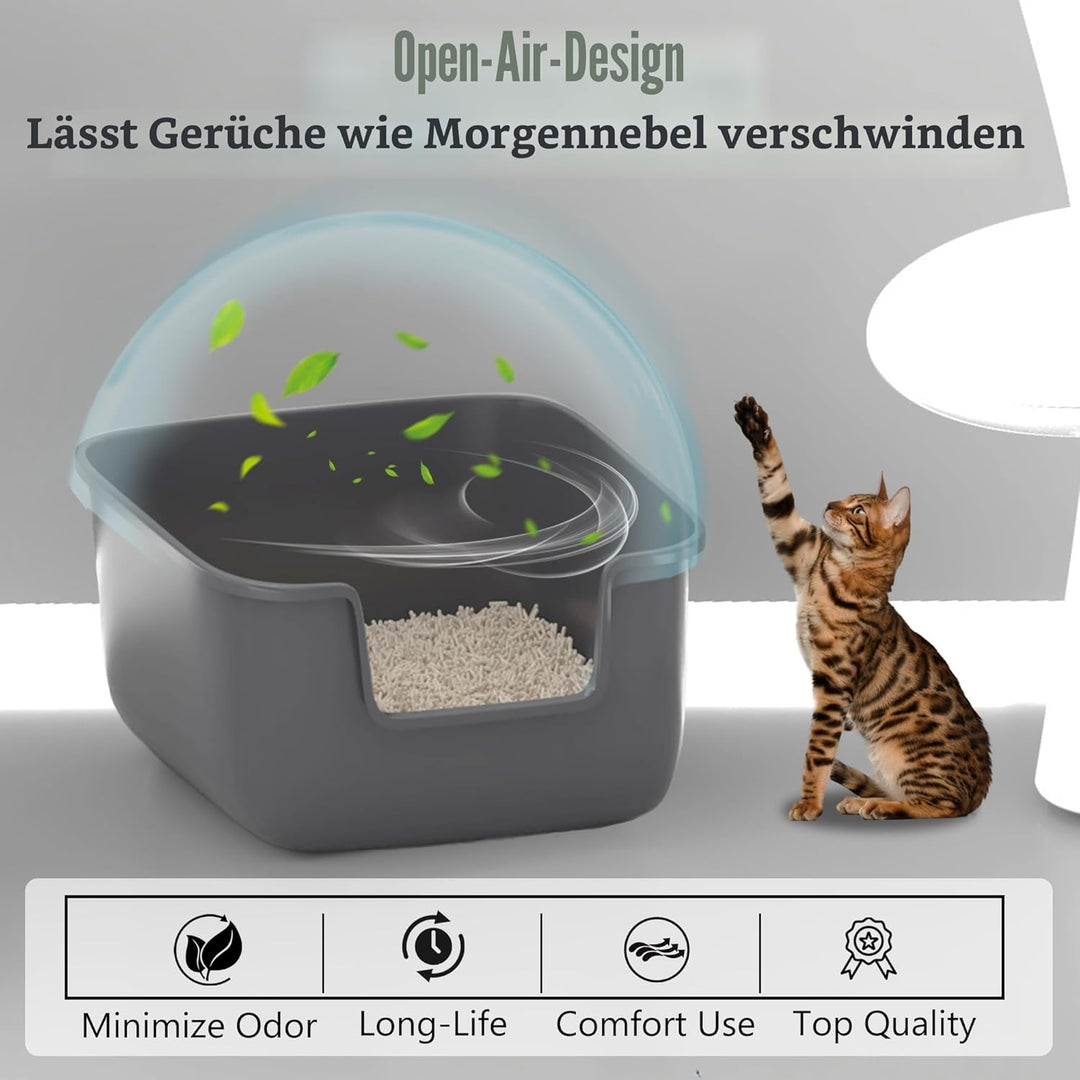 Suhaco Katzenklo Mit Hohem Rand Anti-Spritz Oben Einstieg 49 x 42 x 22 cm Leicht Zu Reinigen Katzent
