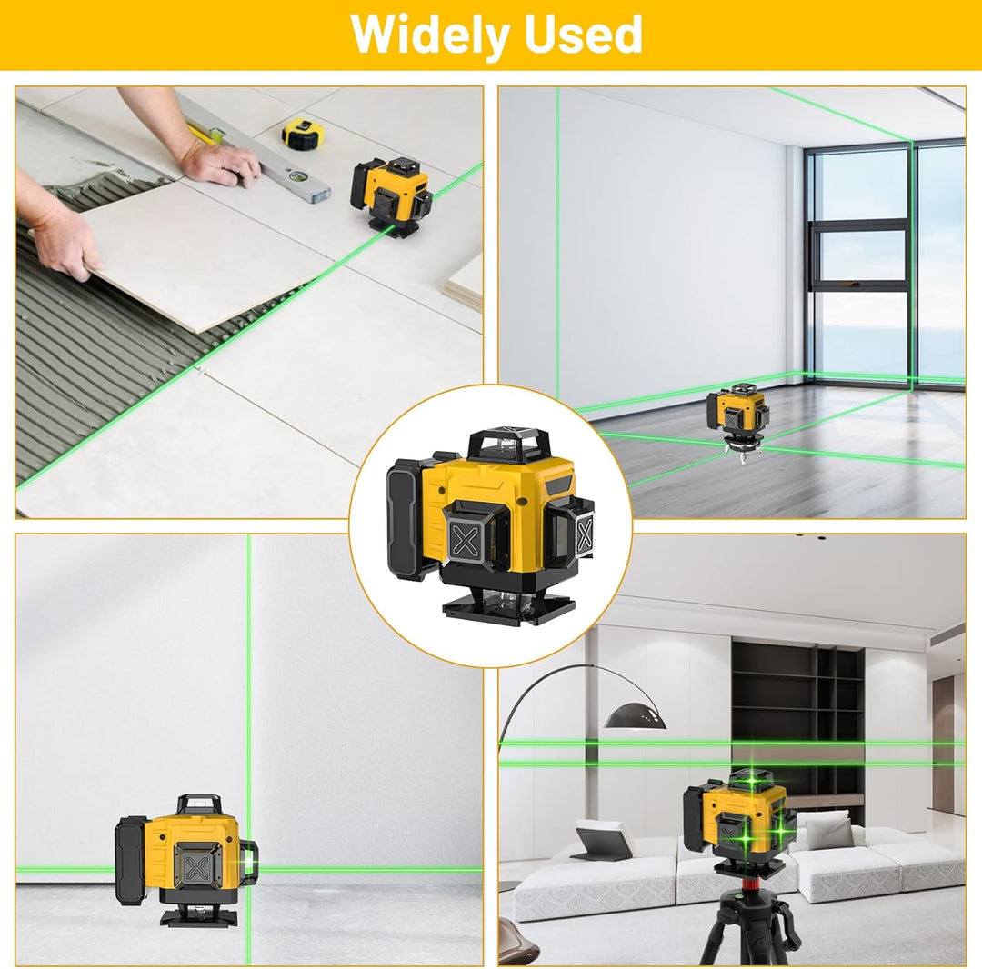 Kreuzlinienlaser mit Stativ, 16 Line Laser Level, 4 x 360 ° Laser Wasserwaage mit Akku, Fernbedienun
