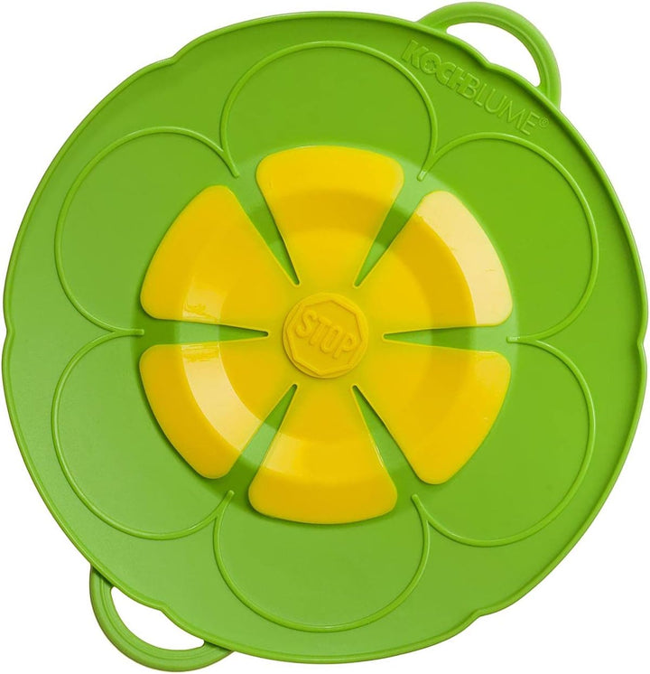 Kochblume das Original, Silikon Überkochschutz für Töpfe und Pfannen, Mikrowellen-Deckel, Spritzschu