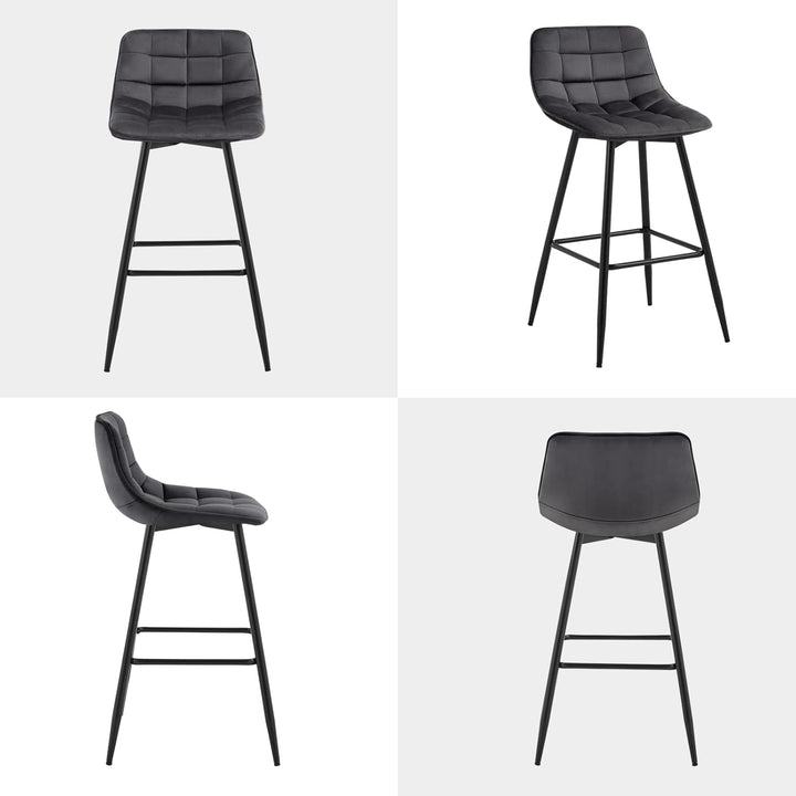 WOLTU Barhocker BH143dgr-2 2er Set Designer Barstuhl Hocker Tresenhocker Bistrohocker mit Fussstütze