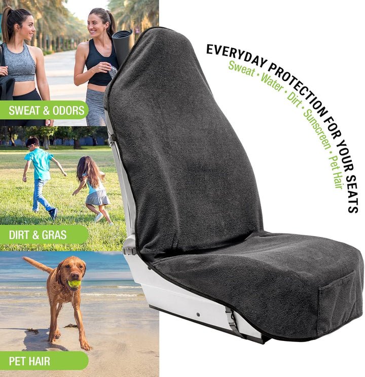 Season Guard Frottee-Schweisshandtuch-Sitzbezug, Autositz-Handtuchschutz, wasserdicht, universelle P