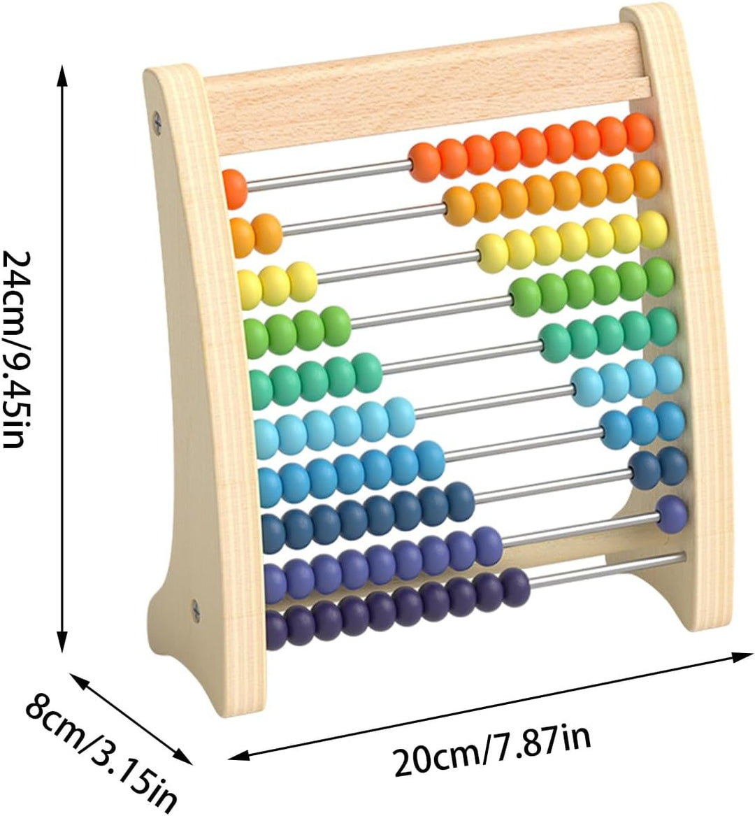 aus Holz, Mathematik, Mathematikspielzeug aus Holz - Rahmen zum Zählen in 10 Reihen mit Perlen - Leh