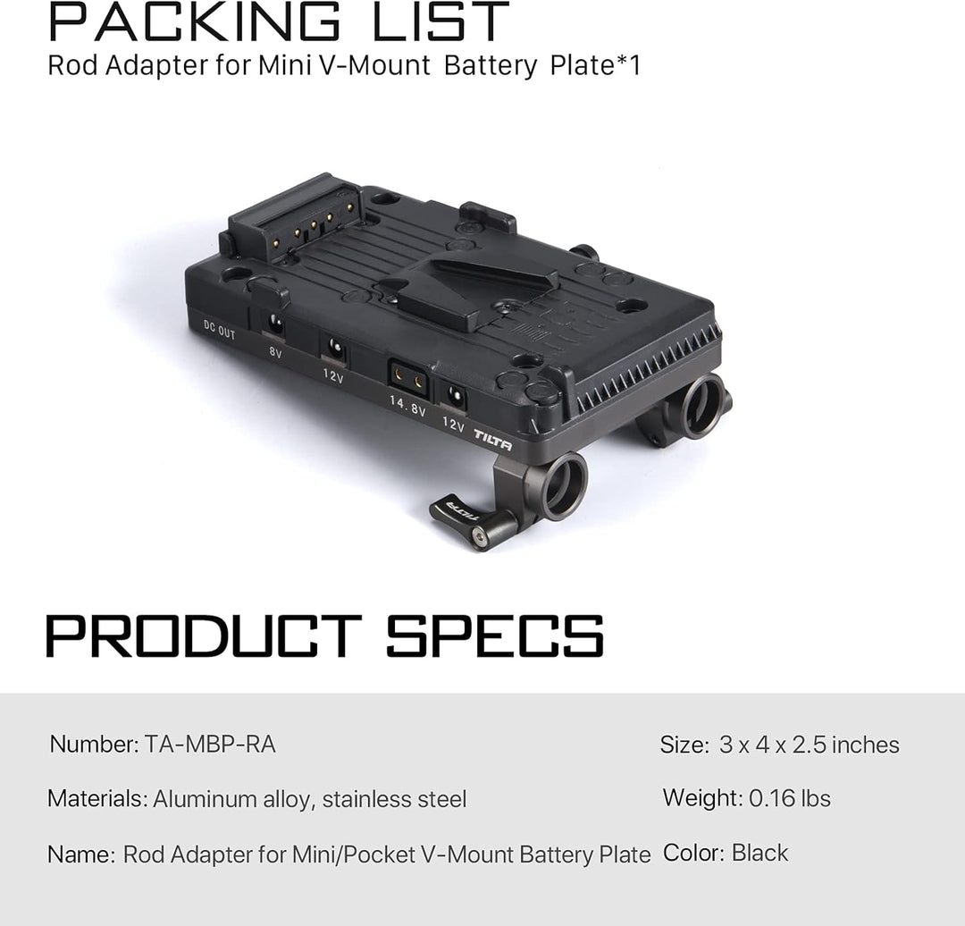 Tilta Stangenadapter für Mini V-Mount Akkuplatte TA-MBP-RA