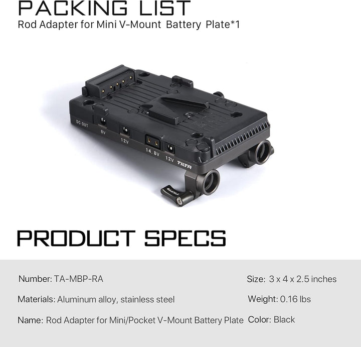 Tilta Stangenadapter für Mini V-Mount Akkuplatte TA-MBP-RA