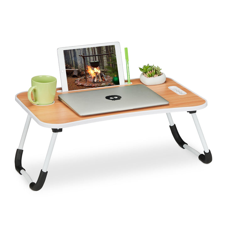 Relaxdays Laptoptisch für Bett & Couch, H x B x T: 26 x 63 x 40 cm, klappbarer Betttisch, Notebookti