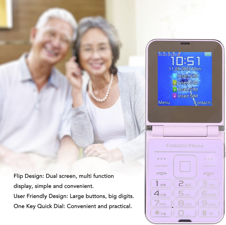 Fockety 2G-Klapptelefon für Senioren, 2,6-Zoll-Bildschirm, Entsperrtes Dual-SIM-Klapphandy, Mobiltel