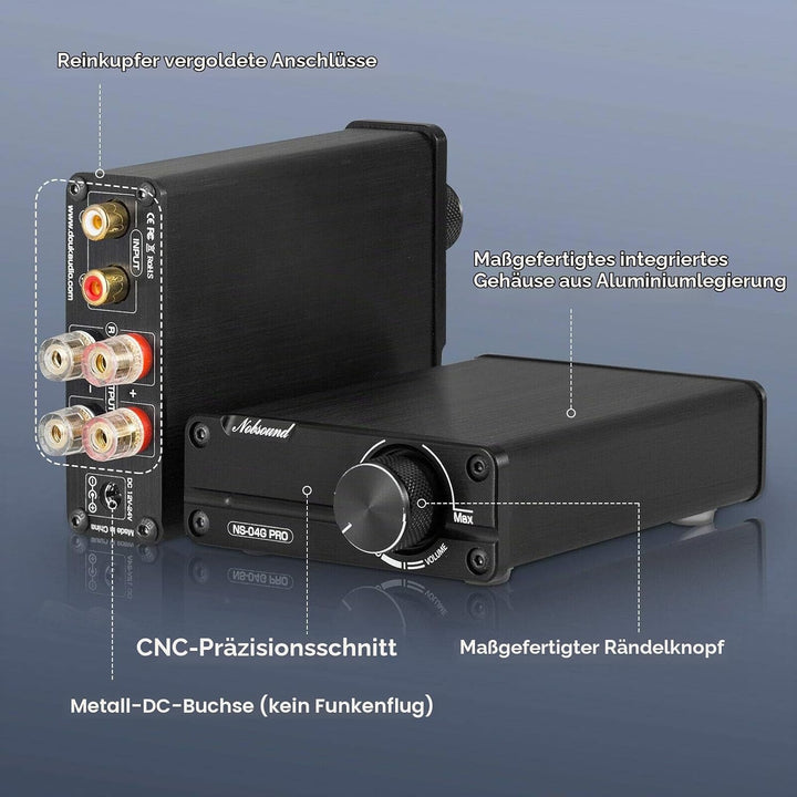 Nobsound Mini Dual TPA3116 Digital Power Amplifier HiFi Stereo Amp Audiophile-Grade 2.0 Channel 100W