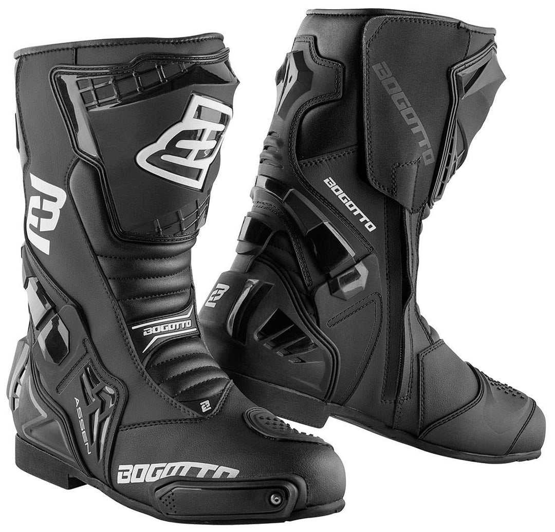 Bogotto Assen Motorradstiefel, schwarz, 40 | CE-Protektoren