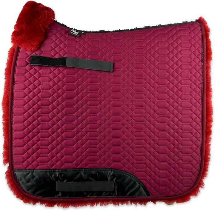 Engel Reitsport Lammfell Schabracke Fully Lined SCHABRA2-D-BOR-MED Stoff Bordeauxrot Fell med. Dress
