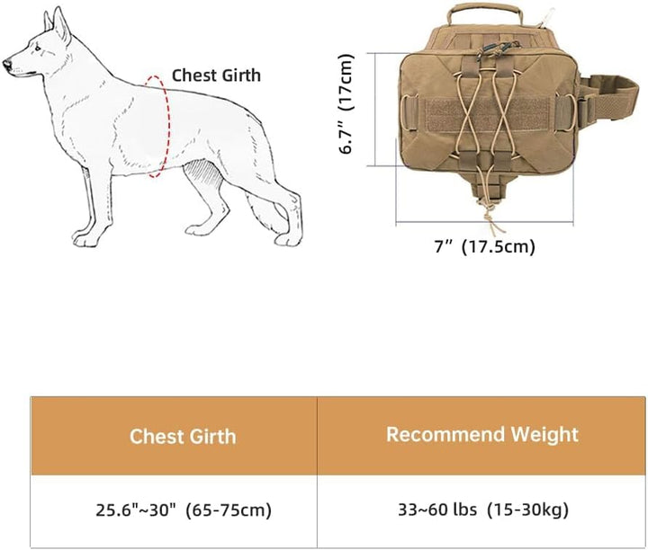 EXCELLENT ELITE SPANKER Dog Pack Hound Hundesatteltasche Rucksack für Reisen Camping Wandern mittler