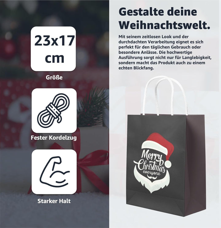 36x Weihnachtstasche Geschenktasche Geschenktüte Weihnachtstüte Geschenktasche für Weihnachten, Niko