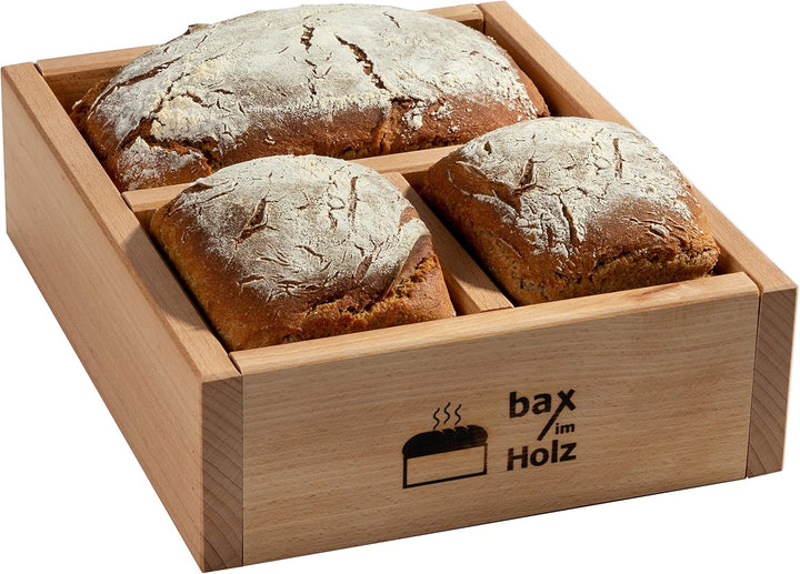 bax im Holz Brot-Holzbackrahmen aus naturbelassenem, massivem Buchenholz für leckeres, selbstgebacke