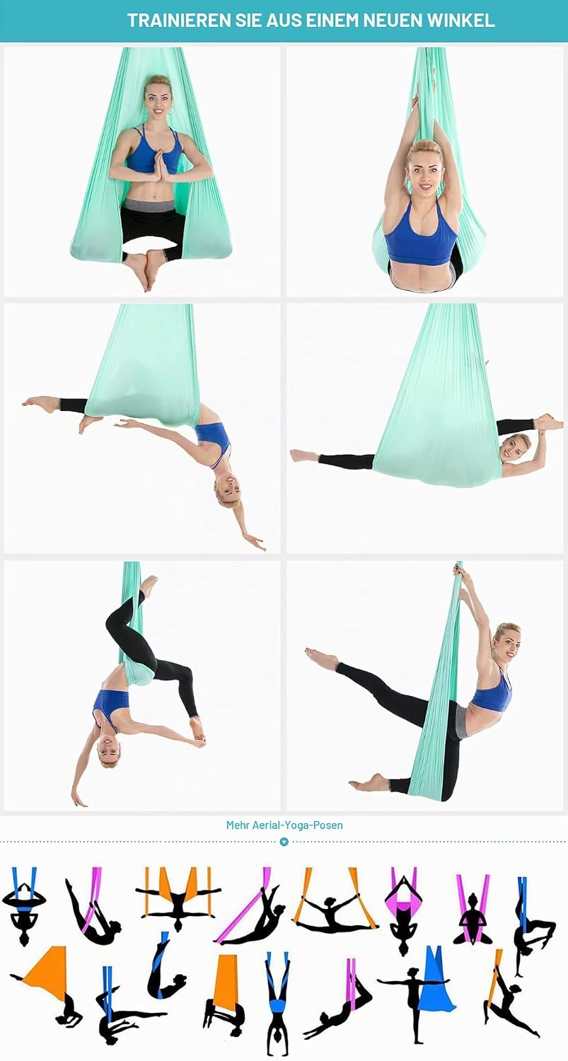 Yoga-Set für Erwachsene, Yoga-Zubehör, 500 kg Belastung, inkl. Kompletter Installationshardware Lake